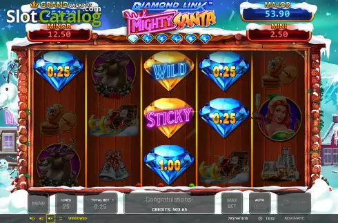 Οθόνη5. Diamond Link Mighty Santa Κουλοχέρης