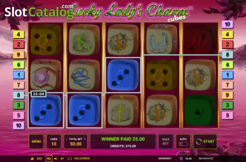 Οθόνη3. Lucky Lady’s Charm Cubes Κουλοχέρης 
