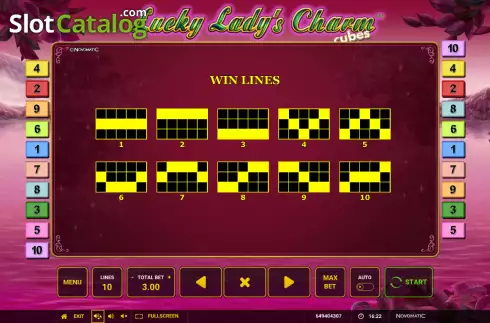 Οθόνη7. Lucky Lady’s Charm Cubes Κουλοχέρης 