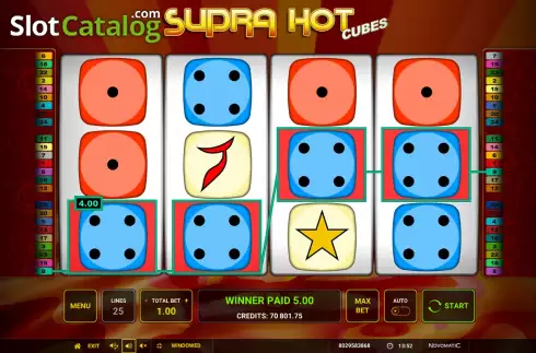 Οθόνη3. Supra Hot Cubes Κουλοχέρης