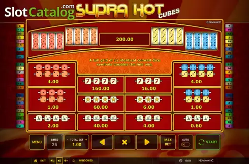 Οθόνη7. Supra Hot Cubes Κουλοχέρης