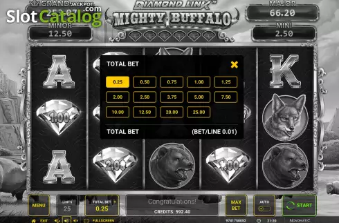 Οθόνη4. Diamond Link Mighty Buffalo Κουλοχέρης