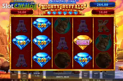 Οθόνη6. Diamond Link Mighty Buffalo Κουλοχέρης