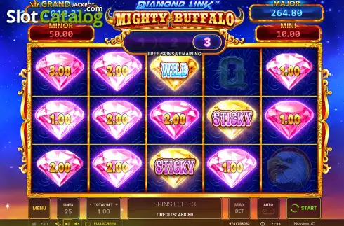 Οθόνη8. Diamond Link Mighty Buffalo Κουλοχέρης