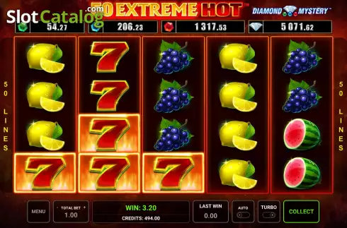 Οθόνη3. Diamond Mystery 50 Extreme Hot Κουλοχέρης