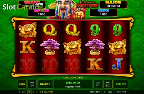 Οθόνη4. Welcome Fortune (Greentube) Κουλοχέρης