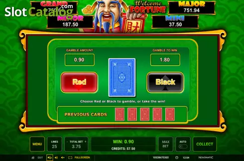 Οθόνη5. Welcome Fortune (Greentube) Κουλοχέρης