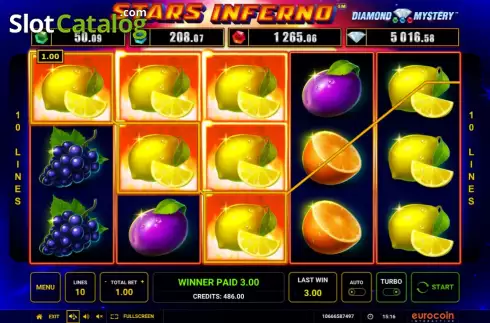 Οθόνη3. Diamond Mystery Stars Inferno Κουλοχέρης