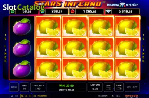 Οθόνη4. Diamond Mystery Stars Inferno Κουλοχέρης