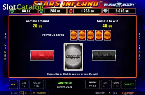 Οθόνη5. Diamond Mystery Stars Inferno Κουλοχέρης