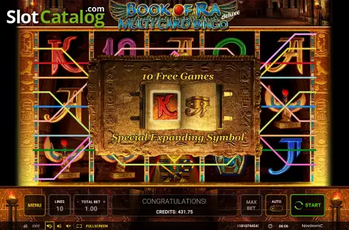 Οθόνη8. Book of Ra Multi Card Bingo Deluxe Κουλοχέρης