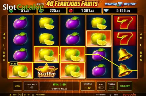Οθόνη3. 40 Ferocious Fruits Κουλοχέρης 