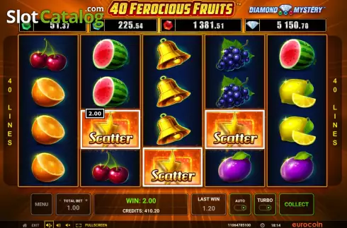 Οθόνη4. 40 Ferocious Fruits Κουλοχέρης 