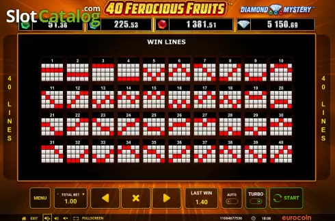 Οθόνη6. 40 Ferocious Fruits Κουλοχέρης 