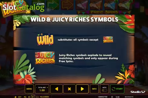 Οθόνη7. Juicy Riches Κουλοχέρης