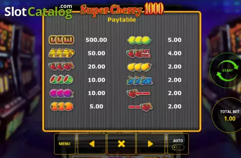 Οθόνη5. Super Cherry 1000 Κουλοχέρης
