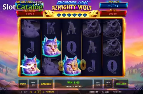Οθόνη4. Diamond Link: Almighty Wolf Κουλοχέρης