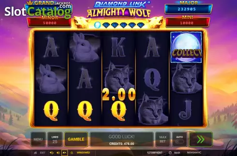 Οθόνη5. Diamond Link: Almighty Wolf Κουλοχέρης