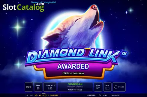 Οθόνη9. Diamond Link: Almighty Wolf Κουλοχέρης