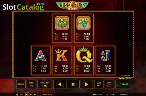 Οθόνη7. Rise of Tut Magic Κουλοχέρης 
