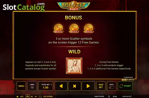 Οθόνη8. Rise of Tut Magic Κουλοχέρης 