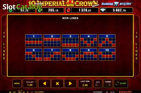 Οθόνη6. Diamond Mystery 10 Imperial Crown Deluxe Κουλοχέρης