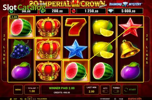 Οθόνη3. Diamond Mystery 20 Imperial Crown Deluxe Κουλοχέρης