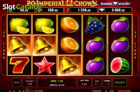 Οθόνη4. Diamond Mystery 20 Imperial Crown Deluxe Κουλοχέρης