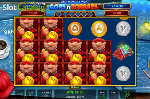 Οθόνη5. Diamond Link: Cops ‘n’ Robbers Κουλοχέρης