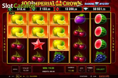 Οθόνη3. Diamond Mystery 100 Imperial Crown Deluxe Κουλοχέρης