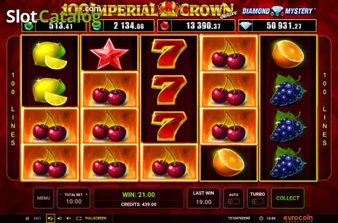 Οθόνη4. Diamond Mystery 100 Imperial Crown Deluxe Κουλοχέρης