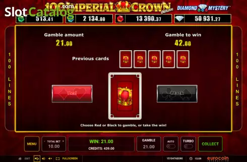Οθόνη5. Diamond Mystery 100 Imperial Crown Deluxe Κουλοχέρης
