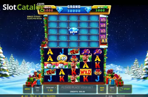 Οθόνη2. Bingo Staxx Rudolph's Reign Κουλοχέρης