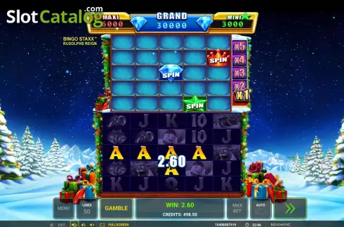 Οθόνη3. Bingo Staxx Rudolph's Reign Κουλοχέρης