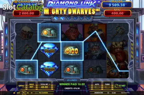 Οθόνη3. Diamond Link: Mighty Dwarves Inc Κουλοχέρης 