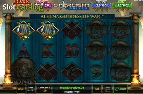 Οθόνη3. Starlight Jackpots Athena Goddess of War Κουλοχέρης
