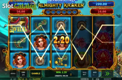 Οθόνη3. Diamond Link Almighty Kraken Κουλοχέρης 