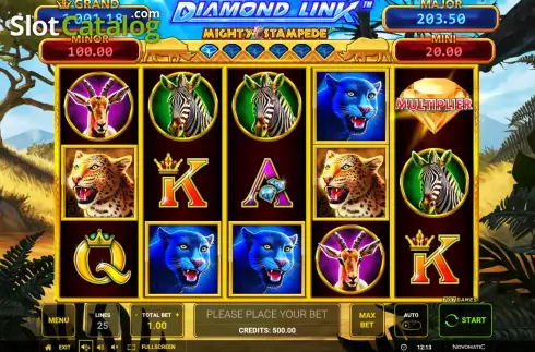 Οθόνη2. Diamond Link: Mighty Stampede Κουλοχέρης 