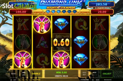 Οθόνη3. Diamond Link: Mighty Stampede Κουλοχέρης 
