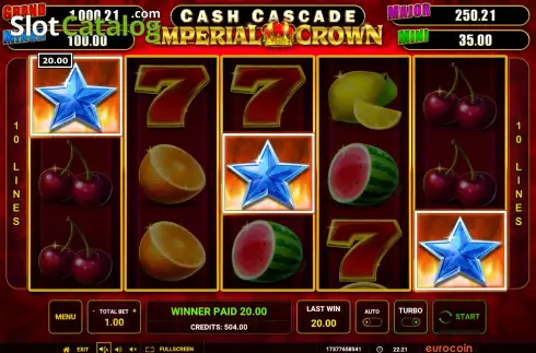 Οθόνη3. Cash Cascade Imperial Crown Κουλοχέρης