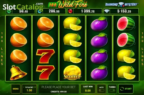Οθόνη2. Diamond Mystery 100 Wild Fire Κουλοχέρης