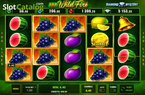 Οθόνη3. Diamond Mystery 100 Wild Fire Κουλοχέρης