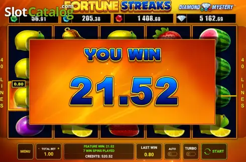 Οθόνη3. Diamond Mystery Fortune Streaks Κουλοχέρης 