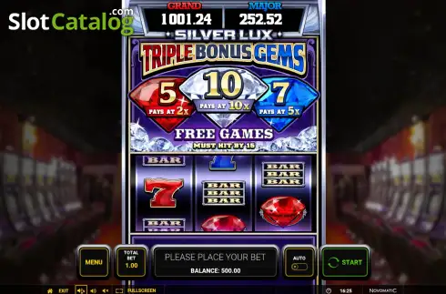 Οθόνη2. Silver Lux Triple Bonus Gems Κουλοχέρης