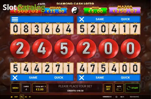 Οθόνη2. Diamond Cash Lotto Κουλοχέρης