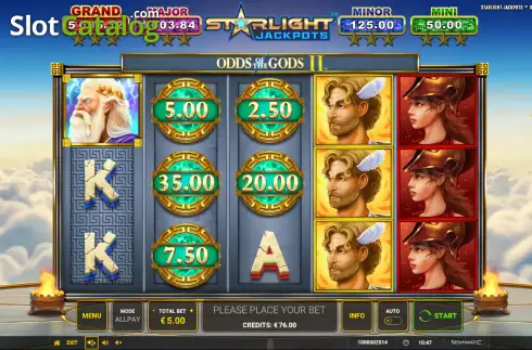 Οθόνη2. Starlight Jackpots Odds of the Gods 2 Κουλοχέρης