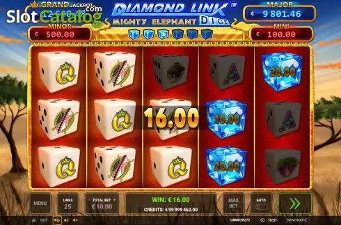 Οθόνη3. Diamond Link: Mighty Elephant Dice Κουλοχέρης