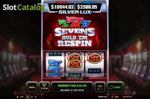 Οθόνη3. Silver Lux – Sevens Hold’em Respin Κουλοχέρης