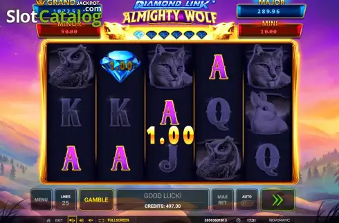 Οθόνη3. Diamond Cash: Almighty Wolf Κουλοχέρης 