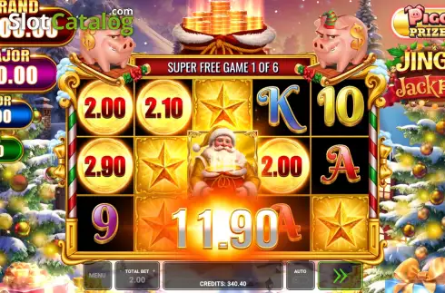 Οθόνη3. Piggy Prizes Jingle Jackpots Κουλοχέρης